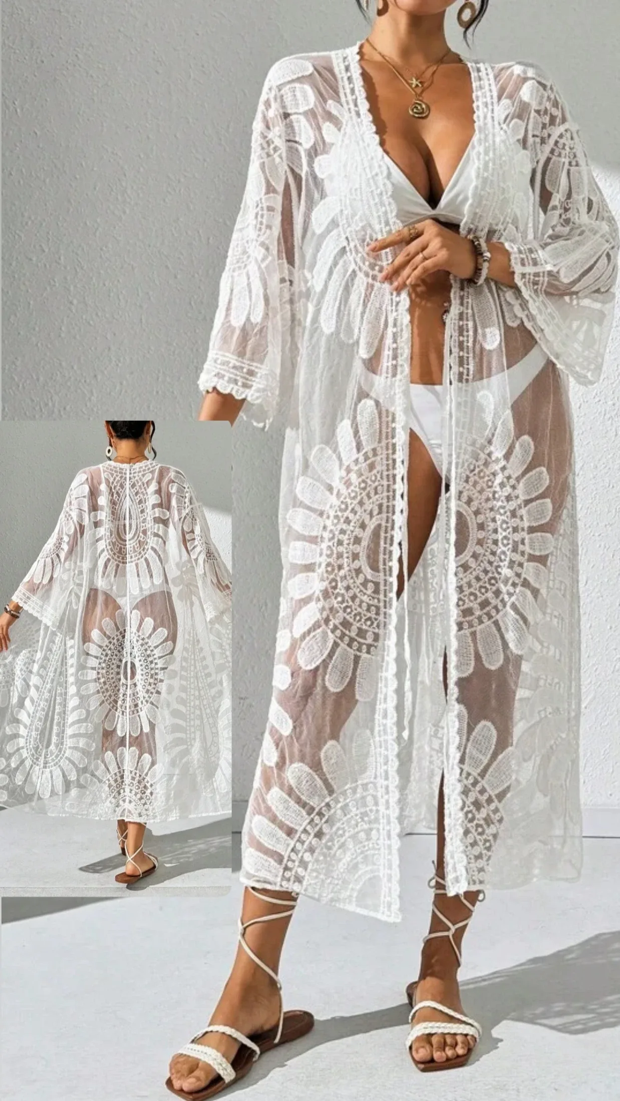 Cover-up largo blanco